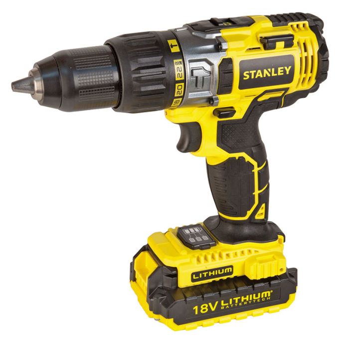 Акумуляторний ударний дриль/шуруповерт Stanley STDC18LHBK