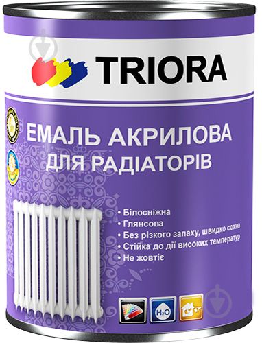 Емаль РАДІАТОРНА акрилова біла глянсова на в/о ТРІОРА 2 л