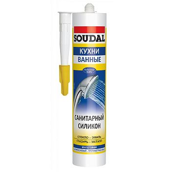 Герметик силіконовий санітарний SOUDAL прозорий 280 мл.