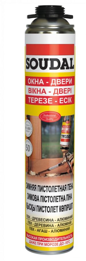 Піна монтажна проф.(пістолітна) зимова Soudal 750мл